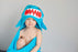 Zoocchini Toddler Hooded Towel Sherman the Shark