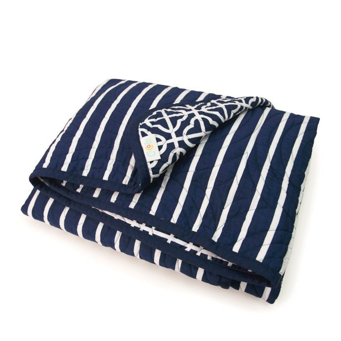 CoCalo Mix & Match Lattice Reversible Coverlet Connor Navy