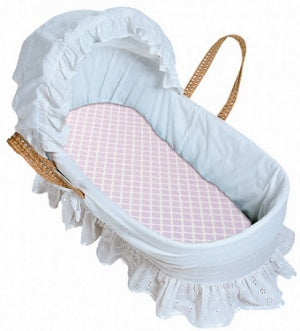 Ben & Noa Bassinet Sheet - Lilac Lattice