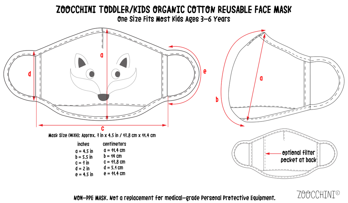 Zoocchini Organic Reusable Mask 3pk - Shark Multi