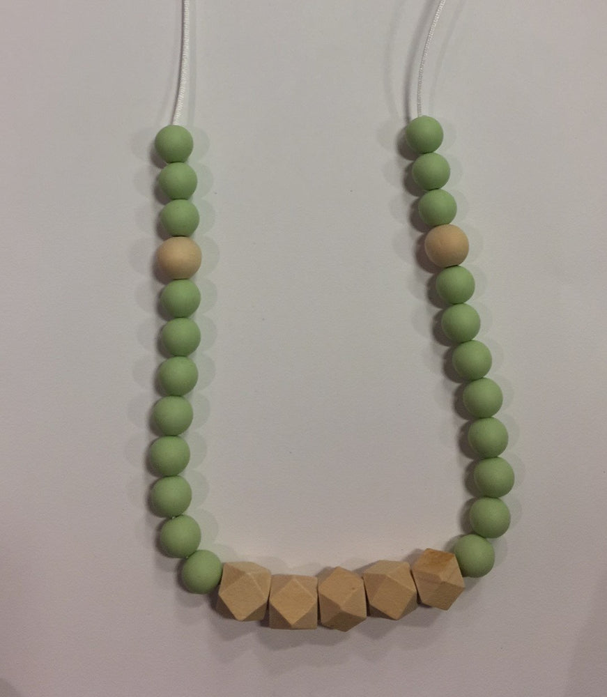 Mom Necklace "Wood and Me" By Pois Et Mois - Mint