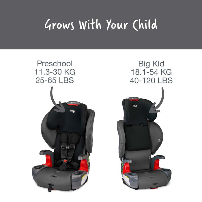 Britax Grow With You Harness-2-Booster Car Seat - Mod Black Safewash