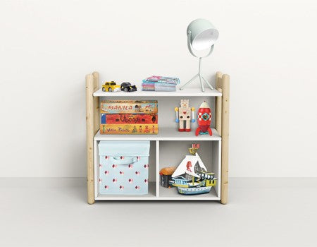 FLEXA Mini A 1Shelf & 1Bookcase Clear Lacq. 81-26203-80 (Markham In store pick-up Only)