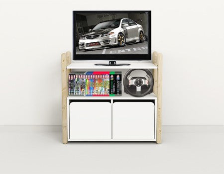 FLEXA Mini C 1Shelf & 1Cupboard Clear Lacq. 81-26402-80(Markham In store pick-up Only)