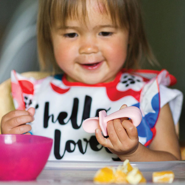 Tiny Twinkle Silicone Training Utensils - Rose