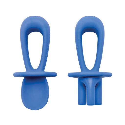 Tiny Twinkle Silicone Training Utensils - Indigo