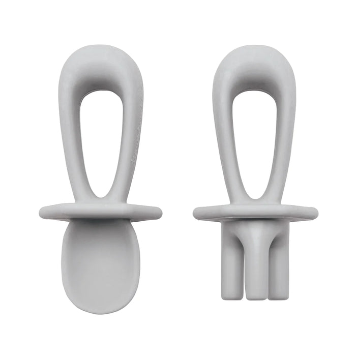 Tiny Twinkle Silicone Training Utensils - Grey
