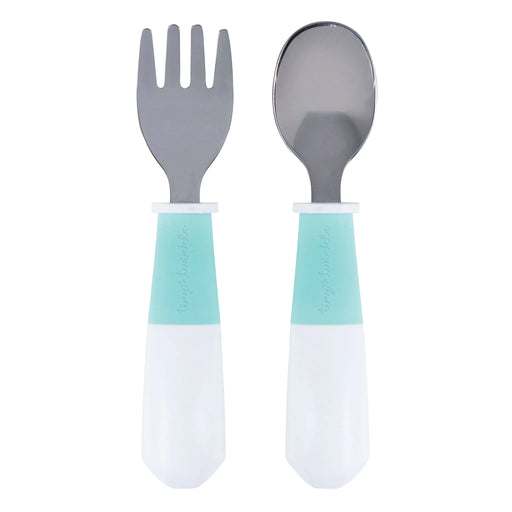 Tiny Twinkle Stainless Steel Fork & Spoon Set - Mint