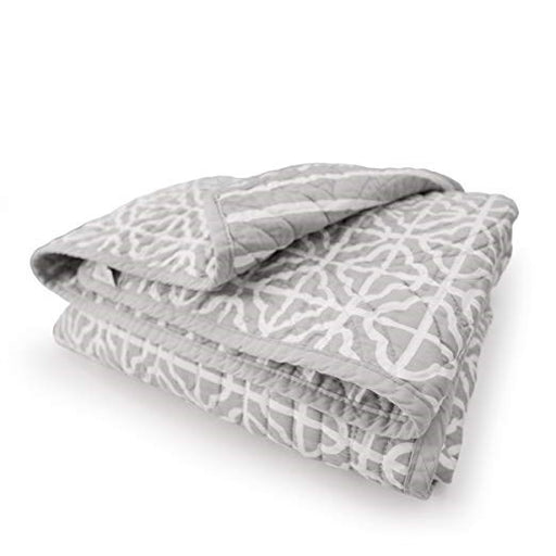 CoCalo Mix & Match Lattice Reversible Coverlet Julian Grey