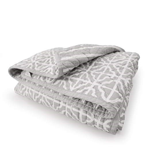 CoCalo Mix & Match Lattice Reversible Coverlet Julian Grey
