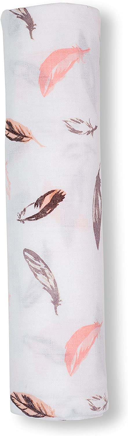 Lulujo Swaddling Blanket Putty Feathers