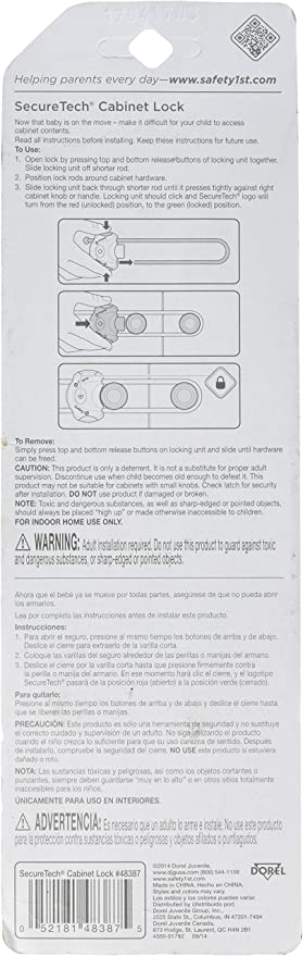 Safety 1st Secure Tech Cabinet Lock 1pk