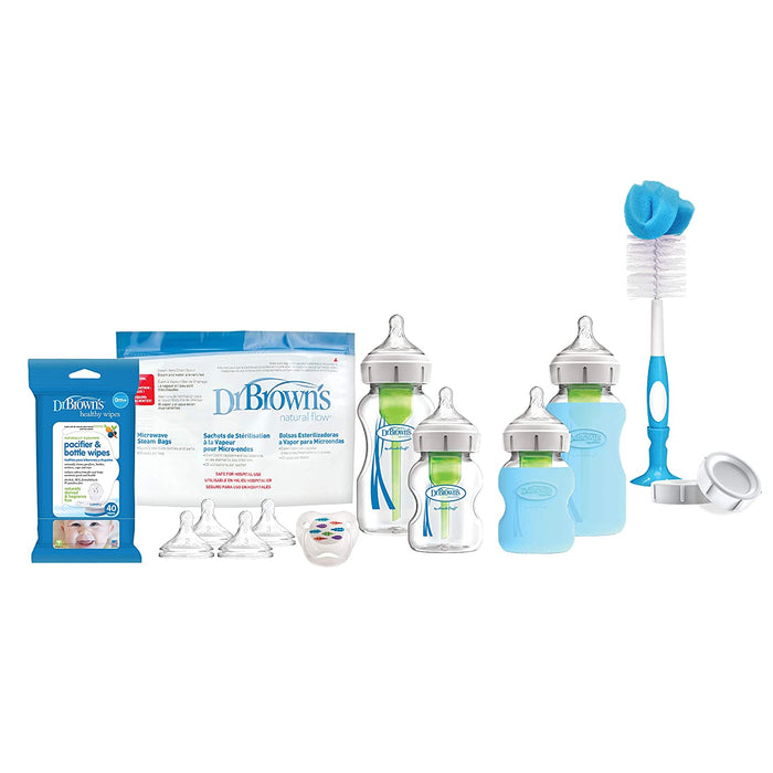 Dr Brown's Options + Newborn Glass Bottle Wide-Neck Starter Set WB04700