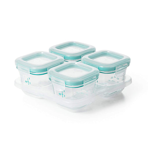Oxo Glass Baby Blocks Teal 4oz 4pk (61130400)