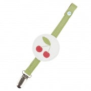 Mally Leather Pacifier Clip - Cherries