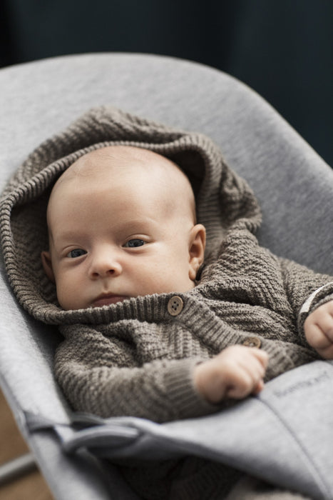 BABYBJÖRN Bouncer Bliss, Dark Grey Frame – 3D Jersey, Light Grey