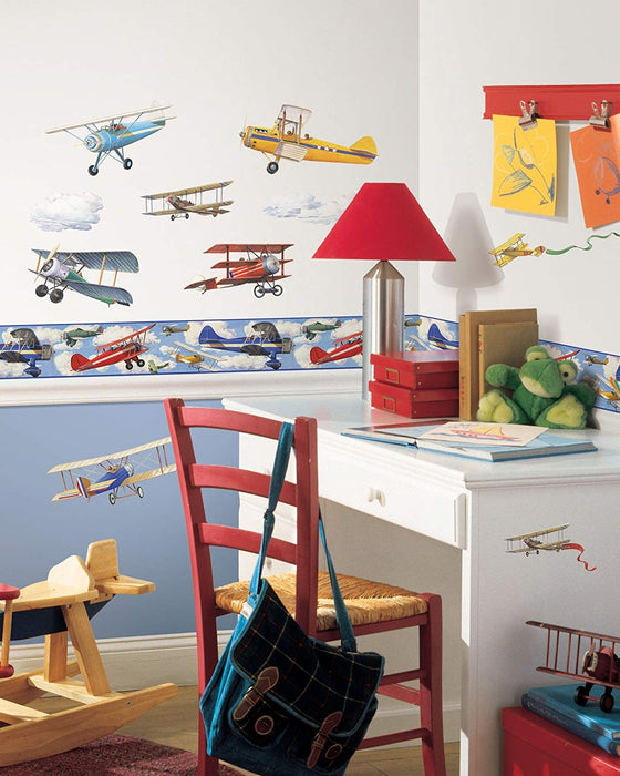 RoomMates Vintage Planes Peel & Stick Border