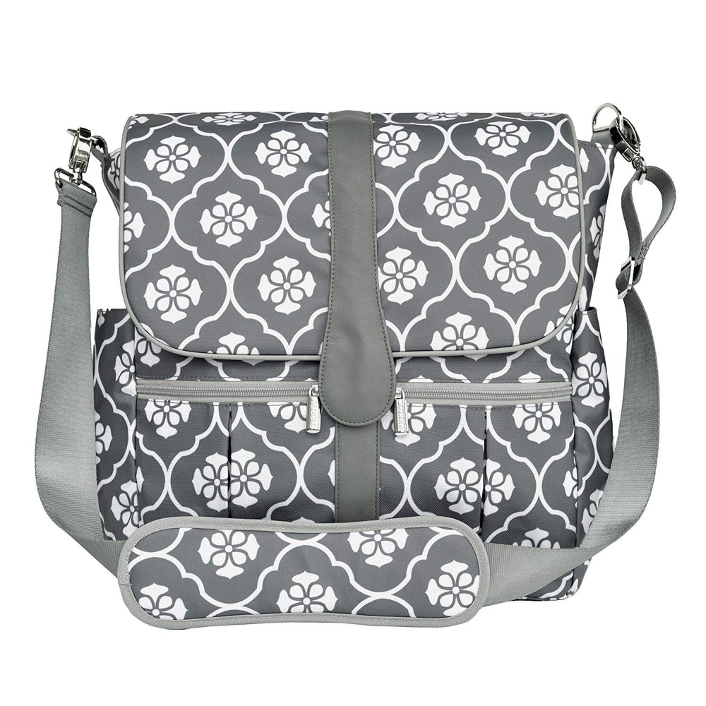 JJ Cole Diaper Backpack Gray Floret