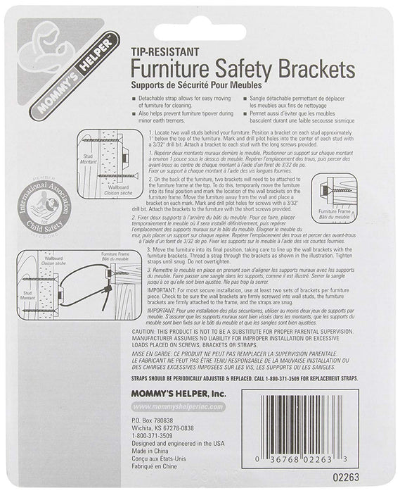 Mommy Hook Tip Resistant Furniture Safety Brackets 8 Count 02263