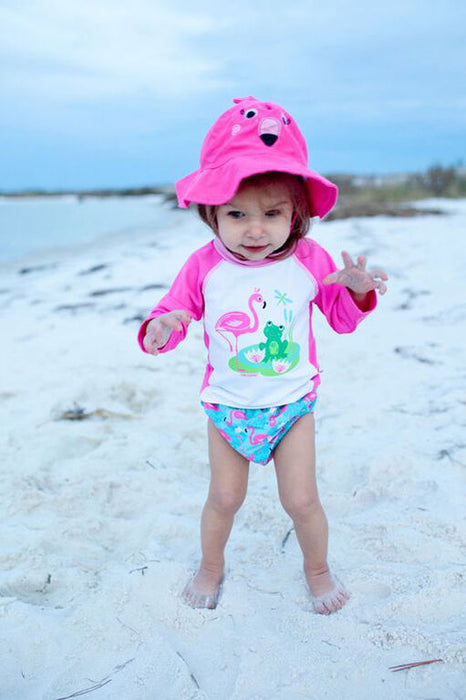 Zoocchini Swim Diaper & Sun Hat Set - Flamingo