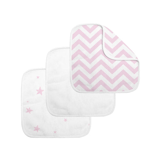 Kushies Terry Washcloth 3pk - Pink/White (A370-G04)