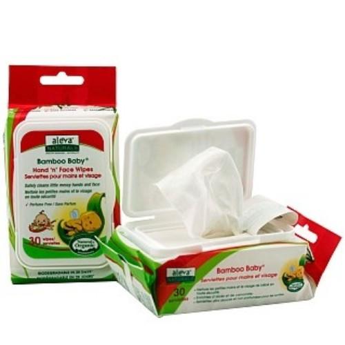 Aleva Naturals Bamboo Baby Hand 'n' Face Wipes 30ct - CanaBee Baby