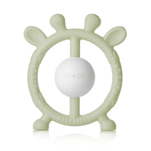 Ali+Oil Giraffe Teether & Rattle Silicone Toy - Sage