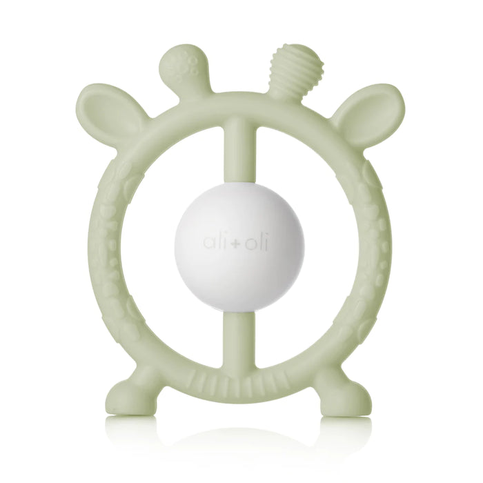 Ali+Oil Giraffe Teether & Rattle Silicone Toy - Sage