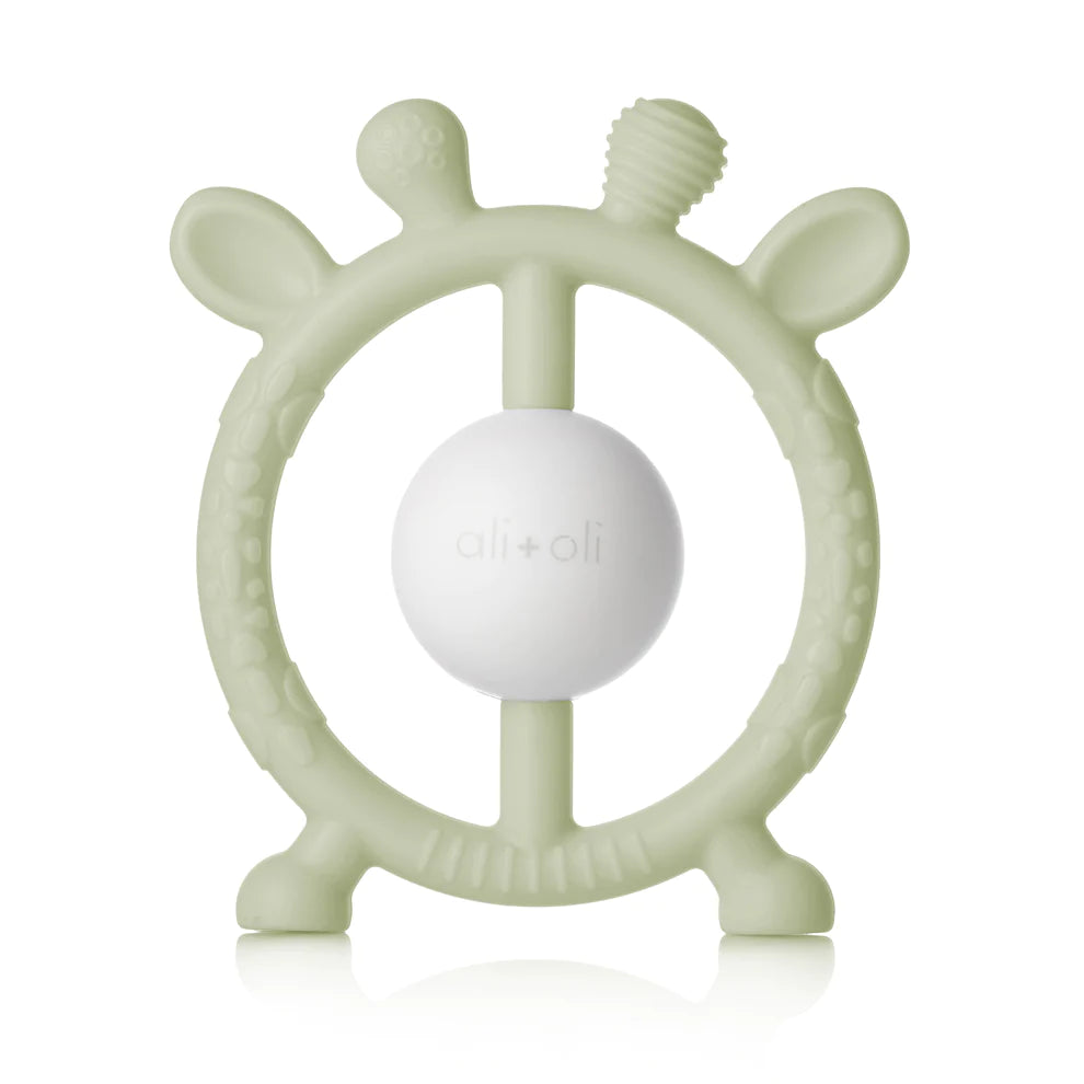 Ali+Oil Giraffe Teether & Rattle Silicone Toy - Sage