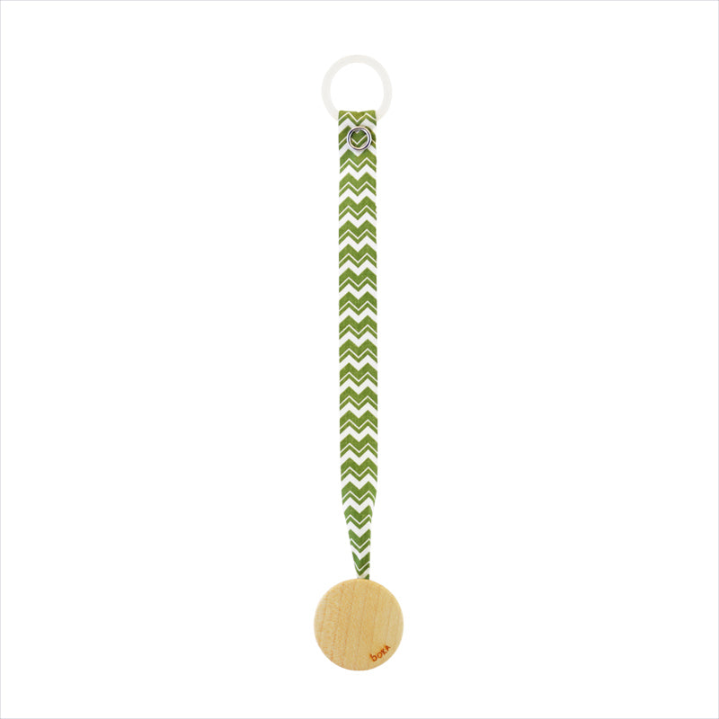 Arboreka Boka Pacifier Holder - Green Chevron