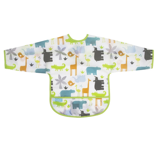 Kushies Clean Bib W/Sleeves White Jungle