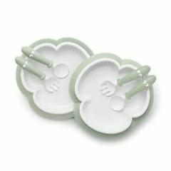 BABYBJÖRN Baby Plate, Spoon & Fork Powder Green 2 Sets