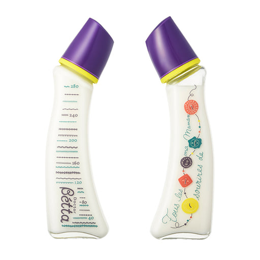 Betta Baby Brain Glass Bottle Narrow Neck 280ml - Button