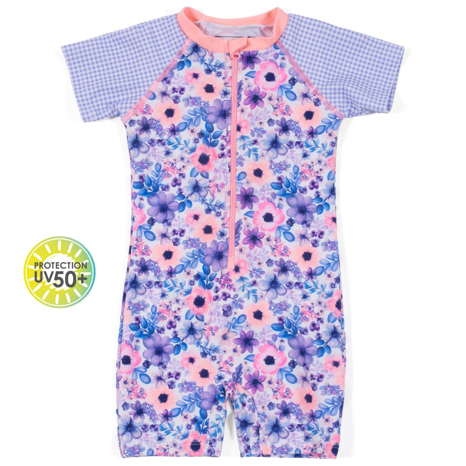 Nano One Piece Rash Guard Daisy UV Swimsuit Lilac