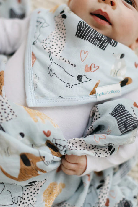 LouLou Lollipop Bandana Bib Set - Honey Puppies