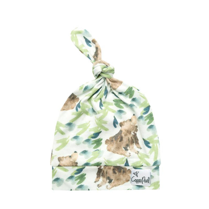 Copper Pearl Top Knot Hat Bear