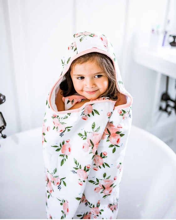 Little Unicorn Toddler Hooded Towel - Watercolor Roses