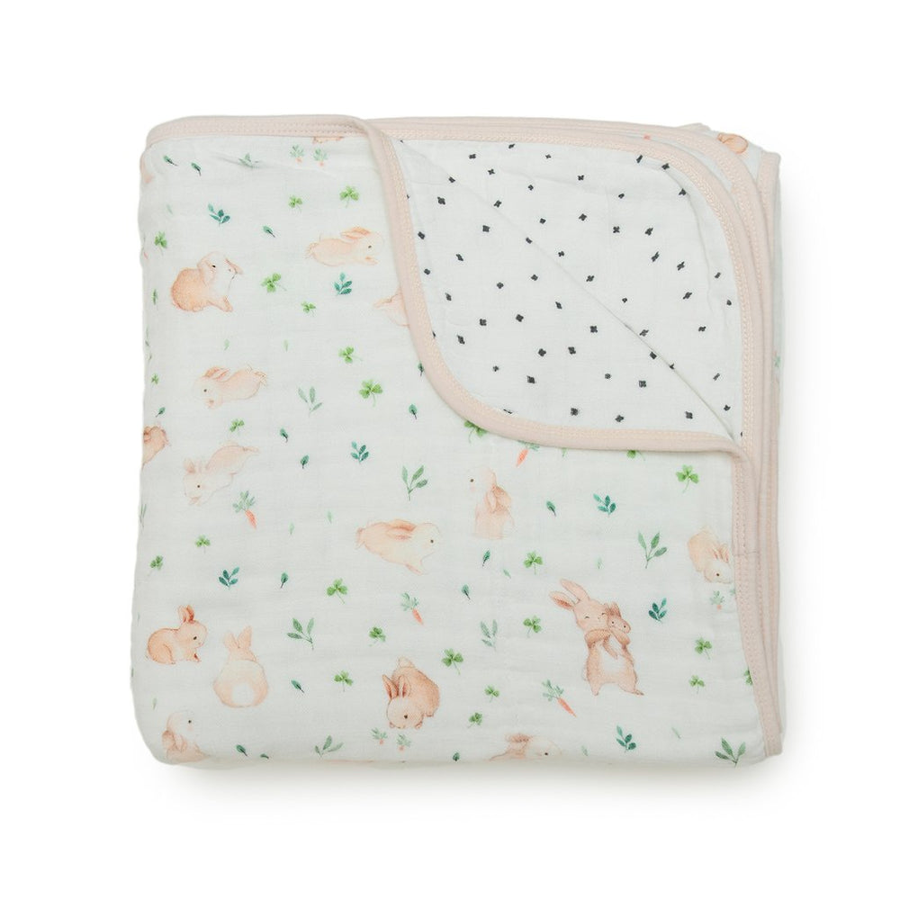 Loulou Lollipop Muslin Quilt Blanket - Bunny Meadow