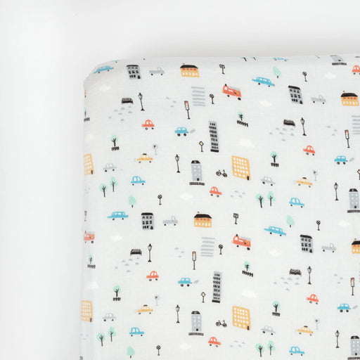 Lil North Co.Muslin Crib Sheet - City Cars