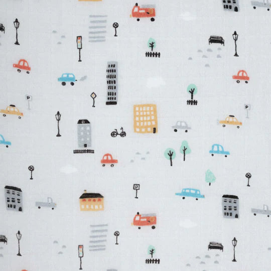 Lil North Co.Muslin Crib Sheet - City Cars