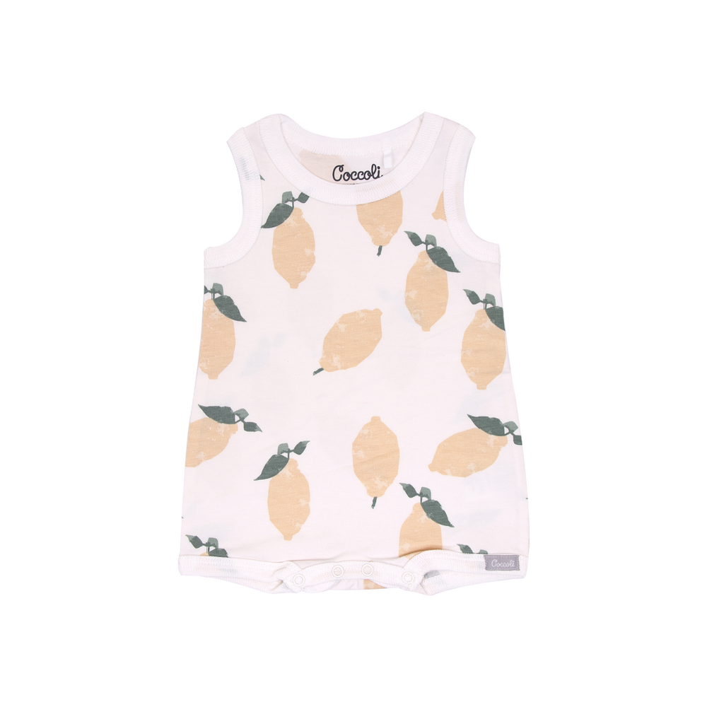 Coccoli Modal Romper - Italian Straw Lemons
