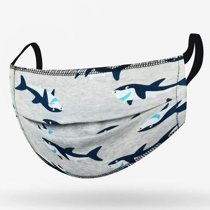 Kushies Kids Mask - Dolphins/Grey mix backing 3006-518
