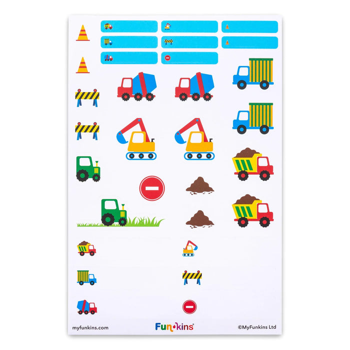 FunKins Peel & Stick Labels - Construction