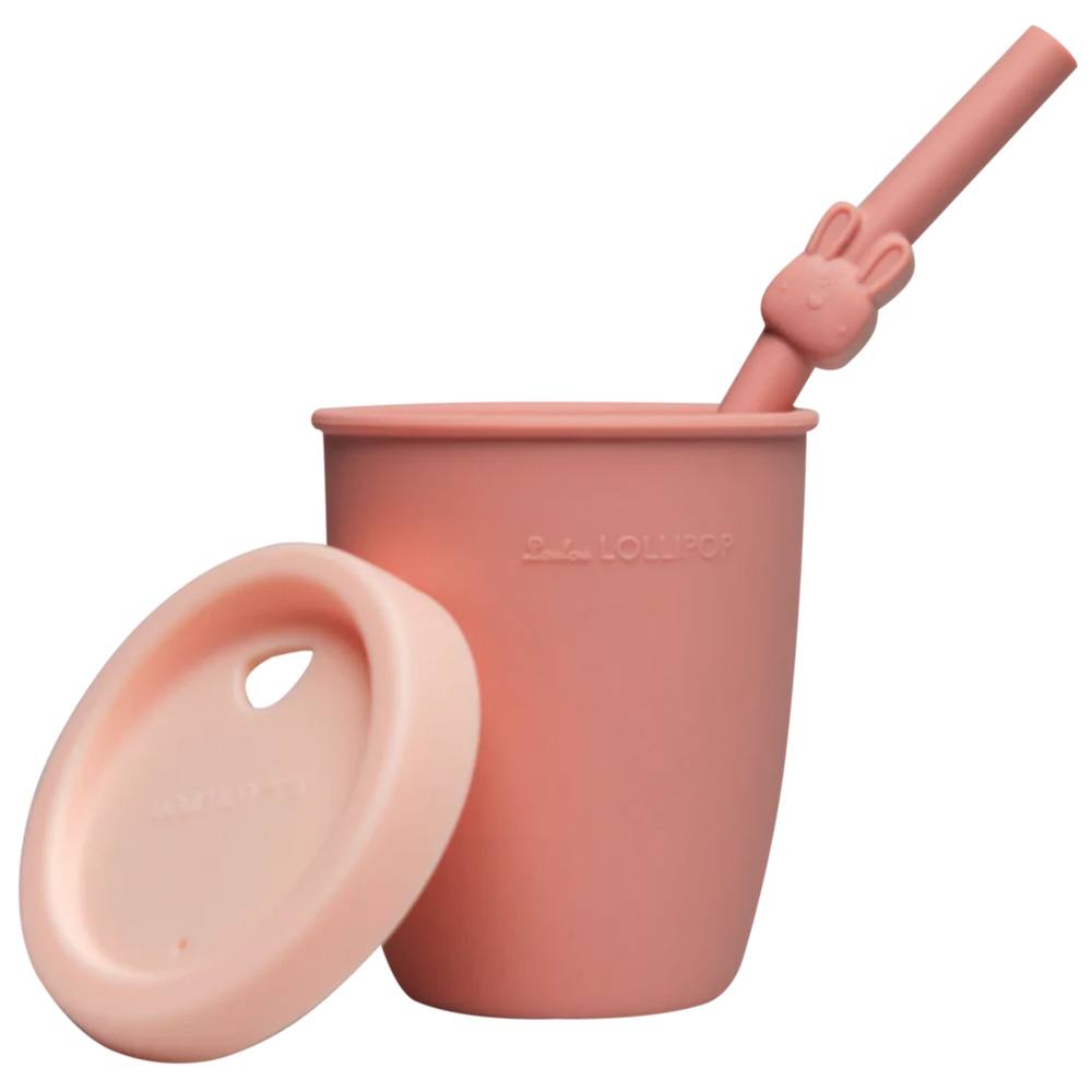 Loulou Lollipop Born To Be Wild Kids Cup with Straw - Bunny