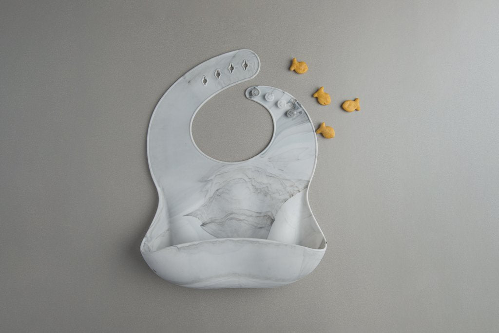 Loulou Lollipop Silicone Bib - Marble