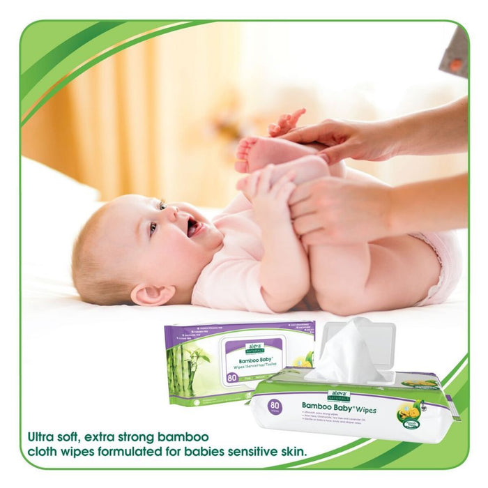 Aleva Bamboo Baby Wipes 80pk