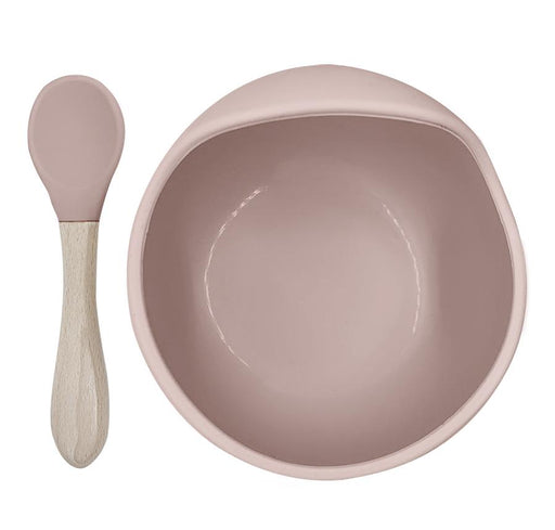 Kushies Siliscoop Bowl & Spoon Set - Rose (F119-ROSE)