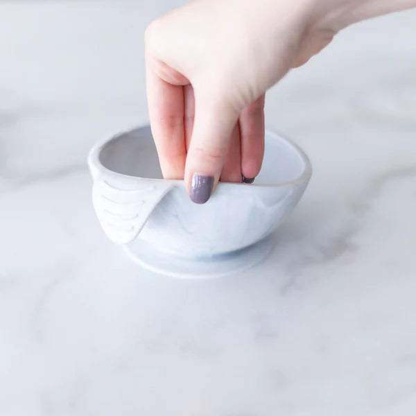 Bumkins Silicone First Feeding Set with Lid & Spoon - Marble