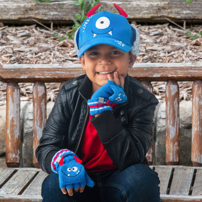 Flapjack Kids 3D Caps with Earflaps - Monster FJKWC731L