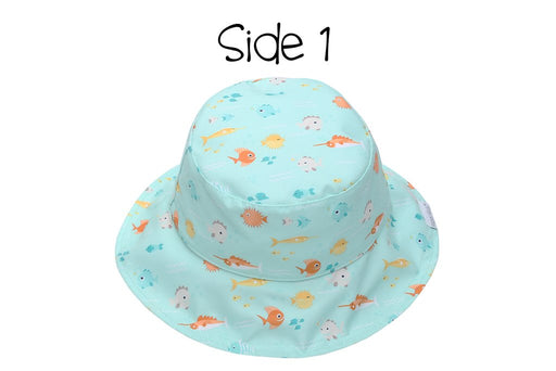 Flapjacks Kids Reversible Baby & Kids Patterned Sun Hat - Fish | Jellyfish